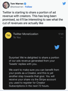 Twitter Payout Tweet