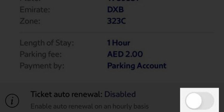RTA Dubai App Introduces Auto Renewal Feature to Prevent Parking Fines